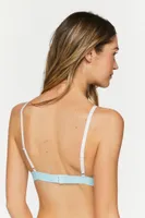 Women's Seamless Lettuce-Edge Bralette Vanilla/Blue