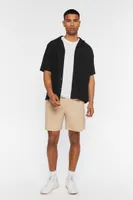 Men Cotton-Blend Drawstring Shorts in Taupe, XXL