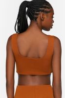 Women's Ruched Drawstring Lounge Crop Top Root Beer