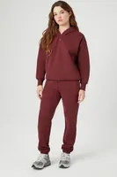 Women's Drop-Sleeve Fleece Hoodie in Wine Small