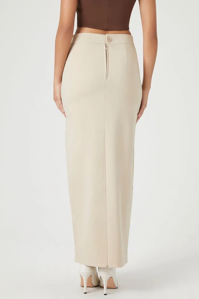 taupe chiffon maxi skirt