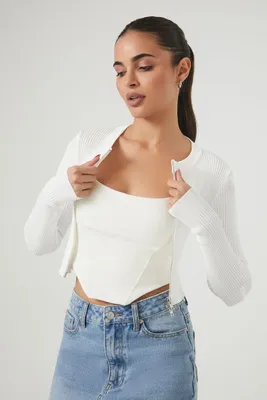 Women's Cropped Zip-Up Sweater