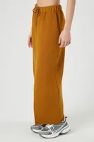 Women's French Terry Split-Hem Maxi Skirt in Cigar Small