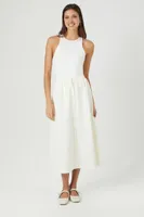 Women's Button-Front A-Line Midi Skirt Ivory