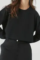 Women's Boxy Long-Sleeve Crop Top