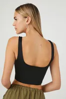 Women's Contour Cropped Tank Top in Black, XS