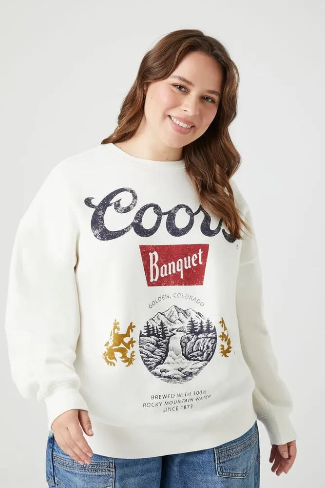 Women's Coors Graphic Pullover in White, 1X