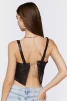 Women's Open-Back Chainmail Crop Top in Black