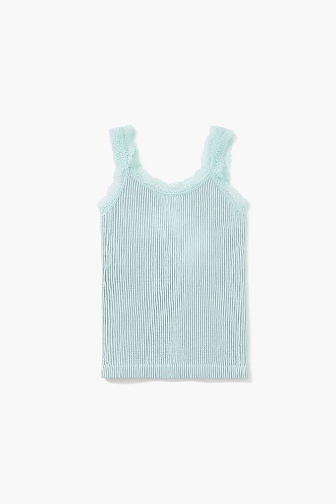 Seamless Tank with Lace Trim