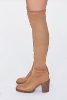 Women's Faux Suede Over-the-Knee Boots in Tan, 10