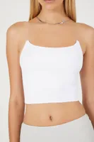 Women's Seamless Cropped Cami in White, S/M