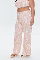 Women's Paisley Wide-Leg Pants in Rose, 0X