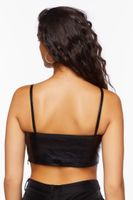 Women's Faux Leather Cropped Cami in Black, XL