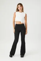 Women's Popcorn Knit Flare Pants in Black Medium