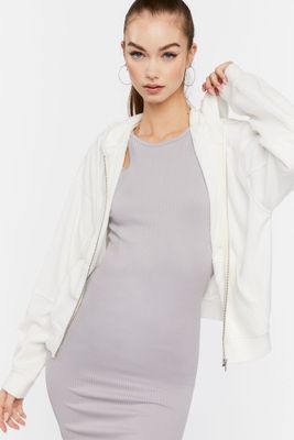 Women's French Terry Ribbed Zip-Up Hoodie