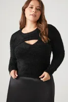 Women's Fuzzy Knit Shrug & Cami Set