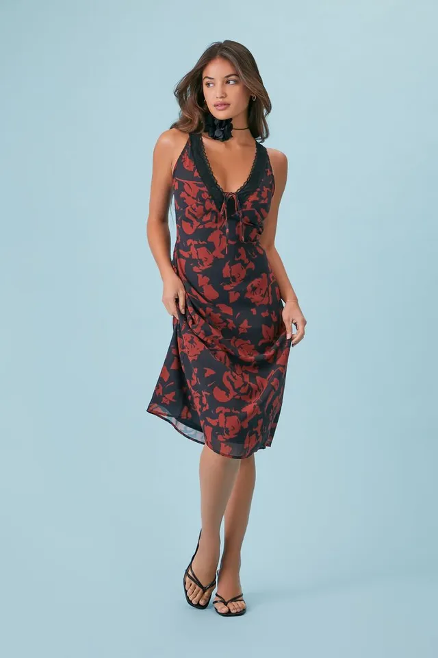 navy blue dress for baby girl Forever 21 Yellow & Navy Floral Print Regular Fit A Line Dress