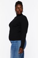 Women's Mock Neck Sweater Top in Black, 0X