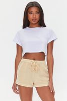 Women's Chambray Drawstring Shorts in Cream Small