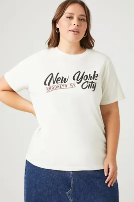 Women's New York City Graphic T-Shirt in Cream, 2X