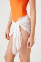 Women's Mesh Swim Cover-Up Sarong in White