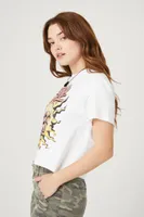 Women's Sublime Cropped Graphic T-Shirt in White, L/XL