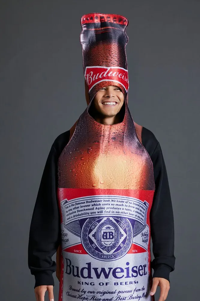 Men Budweiser Beer Bottle Costume in Red