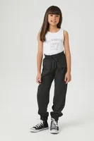 Girls Twill Paperbag Joggers (Kids)