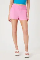 Women's Smocked Pull-On Shorts in Pink Large