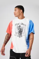 Men Tie-Dye Heat Wave Graphic Tee in Cream, XXL