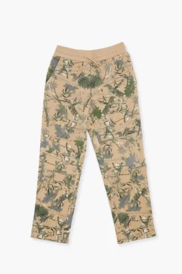 Kids Leaf Print Pants (Girls + Boys) Taupe,