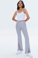 Women's Ribbed Split-Hem Pants Grey