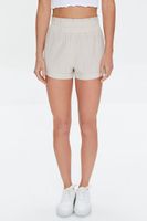 Women's Smocked Linen-Blend Shorts