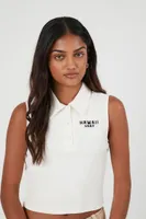 Women's Hawaii Sleeveless Polo Shirt in White, XL