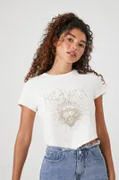 Women's Distressed Heaven Graphic T-Shirt