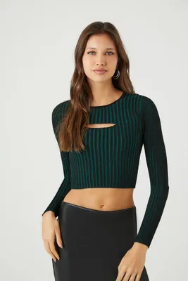 Women's Cutout Sweater-Knit Crop Top