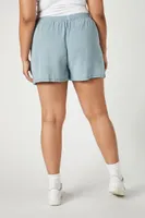 Women's Chambray Pocket Shorts in Blue, 0X