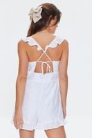 Women's Ruffled Cutout Tie-Back Romper in White Large