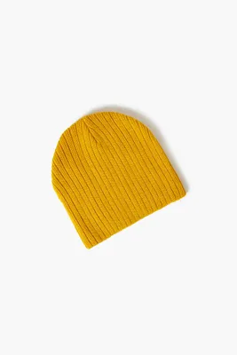 Kids Wide-Ribbed Beanie (Girls + Boys) in Yellow