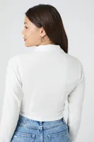 Women's Twisted Crop Top White,