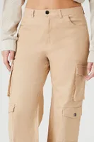 Women's Mid-Rise Straight-Leg Cargo Pants in Taupe Large