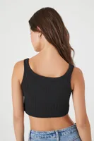 Women's Seamless Curve-Hem Cropped Tank Top Black