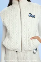 Women's Angel Hello Kitty Cable Knit Vest in Cream, XS