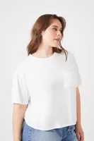 Women's Cotton Boxy T-Shirt in White, 0X