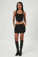 Women's Hook-and-Eye Corset Crop Top