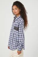 Women's Aerosmith Flannel Shirt in Blue Small