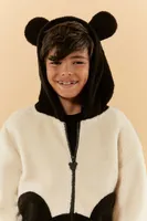 Kids Disney Mickey Mouse Zip-Up Hoodie (Girls + Boys) in Black/White, 9/10