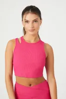 Women's Cutout Longline Sports Bra Hibiscus