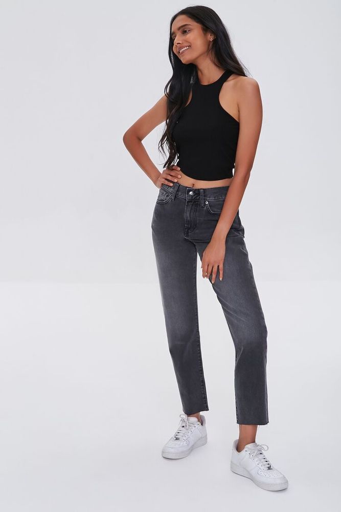 Women's Premium Classic Mom Jeans in Washed Black, 31