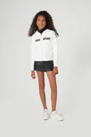 Girls Paris Sweater-Knit Hoodie (Kids) in Cream, 13/14